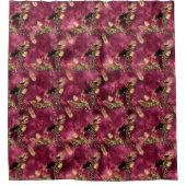 Rideaux De Douche Burgundy and Gold Leopard Series Design 10 (Devant)