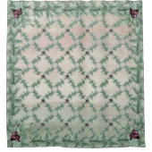 Rideaux De Douche Burgundy Berry Holly Pine Christmas (Devant)