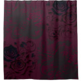 Rideaux De Douche Burgundy & Black Dark Garden Gothique Glam (Devant)