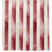 Rideaux De Douche Burgundy Crème rayures (Devant)