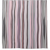 Rideaux De Douche Burgundy, rose et violet rayures ondulées (Devant)