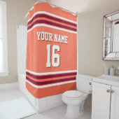 Rideaux De Douche Burgundy White Stripes Sports Jersey (En situation)