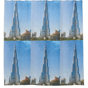Rideaux De Douche Burj Khalifa, peinture de Dubaï