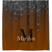 RIDEAUX DE DOUCHE BURNT ORANGE HALOWEEN  (Devant)