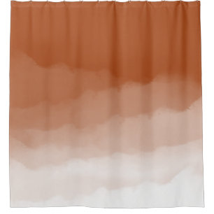 Rideaux De Douche  Burnt Orange Watercolor ombre