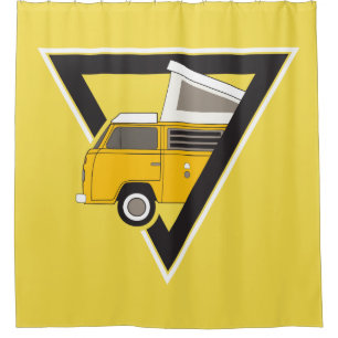 Rideaux De Douche bus jaune classique triangle