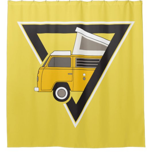 Rideaux De Douche bus jaune classique triangle (Devant)