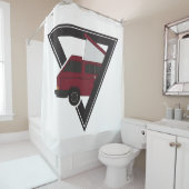 Rideaux De Douche bus triangle maroon (En situation)