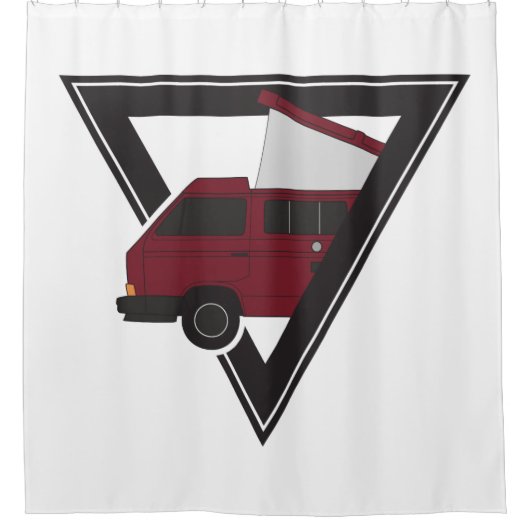 Rideaux De Douche bus triangle maroon (Devant)
