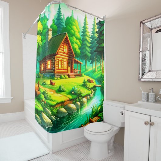 Rideaux De Douche Cabine dans les bois (En situation)