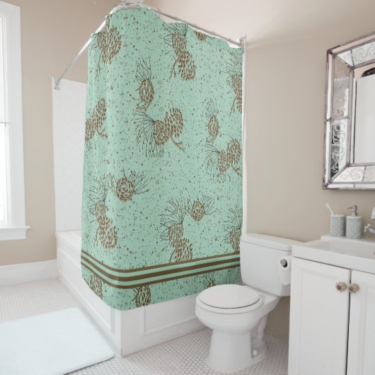 Rideaux De Douche Cabine Pinecones (En situation)