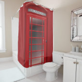 Rideaux De Douche Cabine téléphonique rouge de cabine de téléphone (En situation)