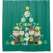 Rideaux De Douche cacahuètes | Arbre de Noël de menthe poivrée (Devant)