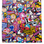 Rideaux De Douche cacahuètes | Motif de patchs Mixtape (Devant)