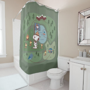 Rideaux De Douche cacahuètes Niché dans le camping des montagnes