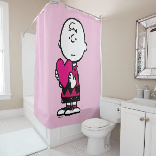 Rideaux De Douche cacahuètes   Saint Valentin   Heart Charlie Brown