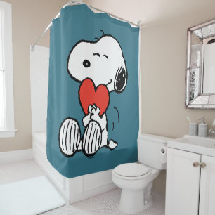 Rideaux De Douche cacahuètes   Saint Valentin   Snoopy Heart Hug