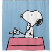Rideaux De Douche cacahuètes | Snoopy à la machine à écrire (Devant)