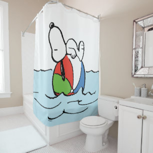 Rideaux De Douche cacahuètes Snoopy Beach Ball Beach