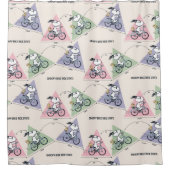 Rideaux De Douche cacahuètes | Snoopy Bike Ride Stats (Devant)