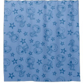 Rideaux De Douche cacahuètes | Snoopy Blue Space Astronaut Motif (Devant)
