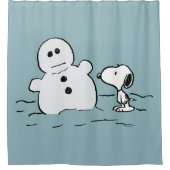 Rideaux De Douche cacahuètes | Snoopy Construit Un Snowman (Devant)
