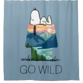 Rideaux De Douche cacahuètes | Snoopy Dog House Sunrise (Devant)