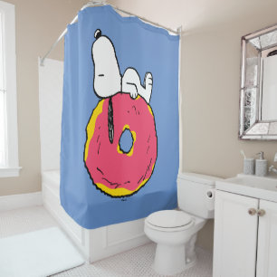Rideaux De Douche cacahuètes Snoopy Donut rose