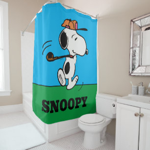 Rideaux De Douche cacahuètes   Snoopy Golf Swing