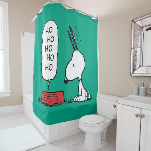 Rideaux De Douche cacahuètes | Snoopy Ho Ho Ho Plat alimentaire (En situation)