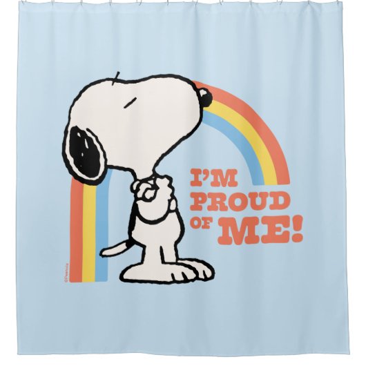 Rideaux De Douche cacahuètes | Snoopy Je suis fier de moi (Devant)