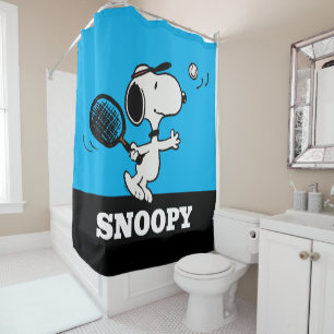 Rideaux De Douche cacahuètes Snoopy Joue Au Tennis