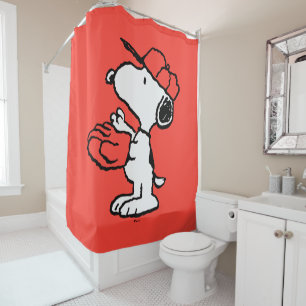 Rideaux De Douche cacahuètes Snoopy Making the Catch