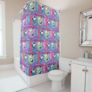 Rideaux De Douche cacahuètes Snoopy Purple Surf Motif