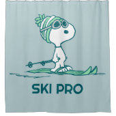 Rideaux De Douche cacahuètes | Snoopy sur Skis (Devant)