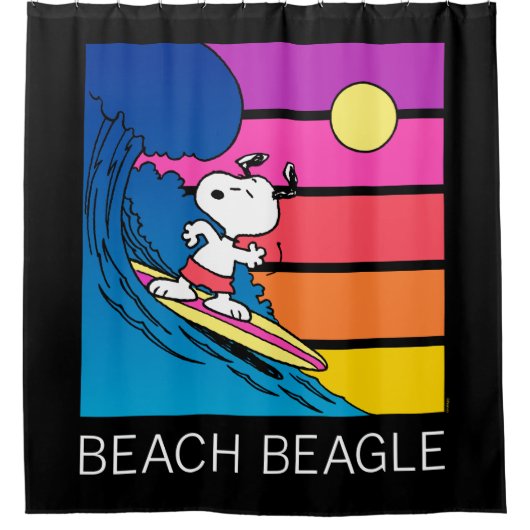 Rideaux De Douche cacahuètes | Snoopy Surfing (Devant)