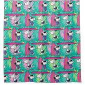 Rideaux De Douche cacahuètes | Snoopy Turquoise Surf Motif (Devant)