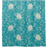 Rideaux De Douche cacahuètes | Snoopy Turquoise Tropical Beach Motif (Devant)