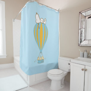Rideaux De Douche cacahuètes   Snoopy & Woodstock Hot Air Balloon