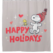 Rideaux De Douche cacahuètes | Snoopy & Woodstock Joyeuses Fêtes (Devant)