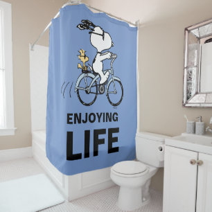 Rideaux De Douche cacahuètes Vélo Snoopy & Woodstock