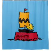 Rideaux De Douche cacahuètes | Woodstock Snoopy Plat Bateau à voile (Devant)