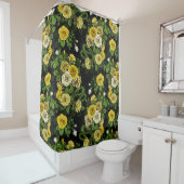 Rideaux De Douche Caché en rose, jaune et vert (En situation)