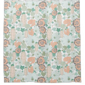 Rideaux De Douche Cactus Coral Motif (Devant)