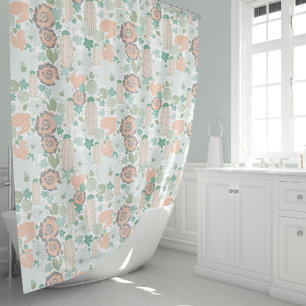 Rideaux De Douche Cactus Coral Motif