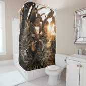 RIDEAUX DE DOUCHE CACTUS LE MATIN (En situation)