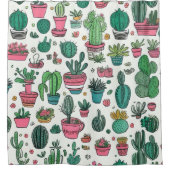 Rideaux De Douche Cactus Motif Succulent (Devant)