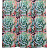 Rideaux De Douche Cactus rose vert photo collage motif bold (Devant)
