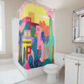 Rideaux De Douche Cactus Town (En situation)