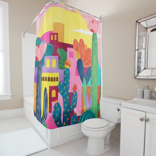 Rideaux De Douche Cactus Town (En situation)